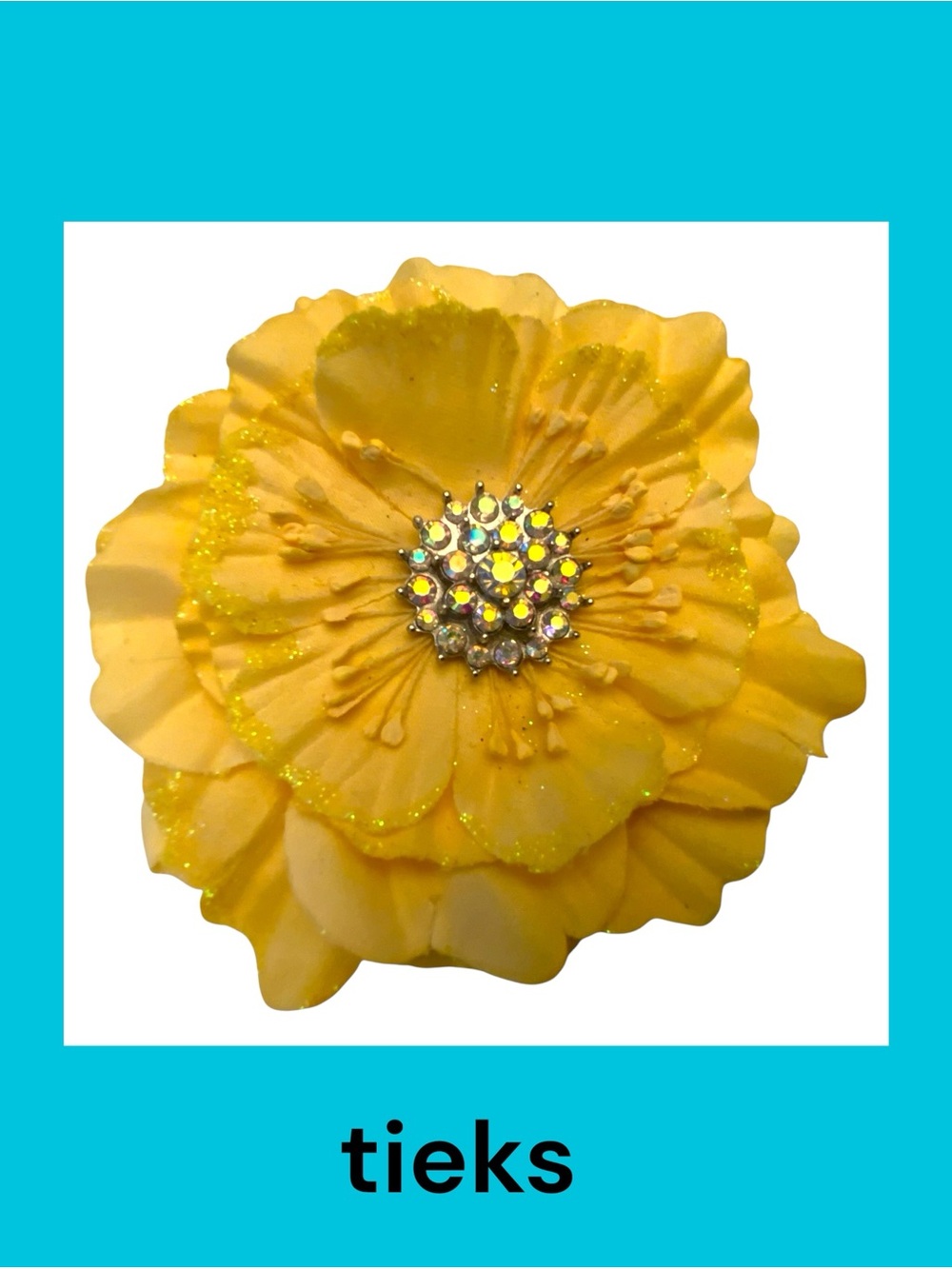 Tieks Yellow Flower Topper with Sparkling Center